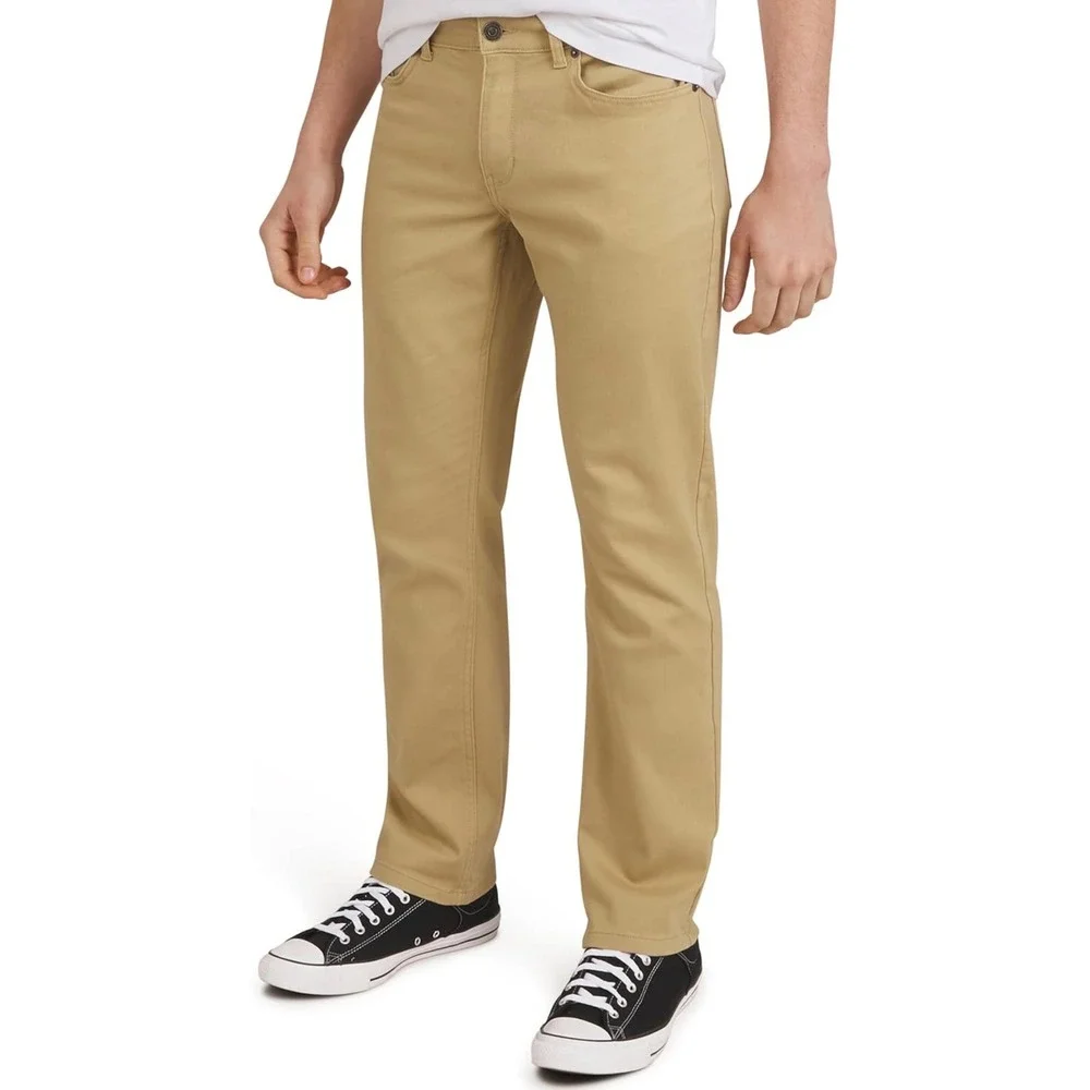 Quiksilver Mens Khaki Straight Leg 5-Pocket Chino Pants Size 34 Tan‎ RN169009